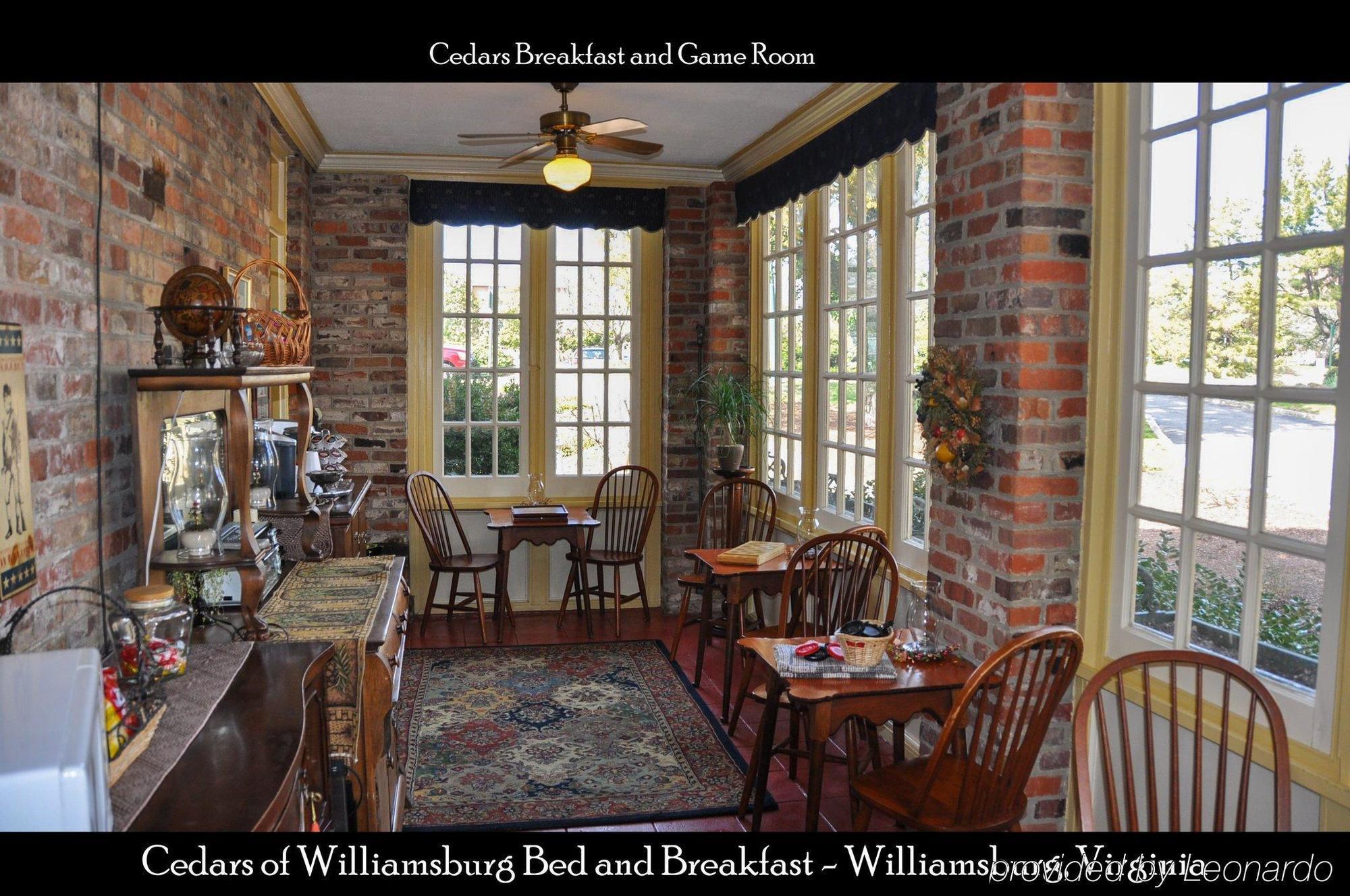 Cedars Of Williamsburg Bed & Breakfast Restaurant foto